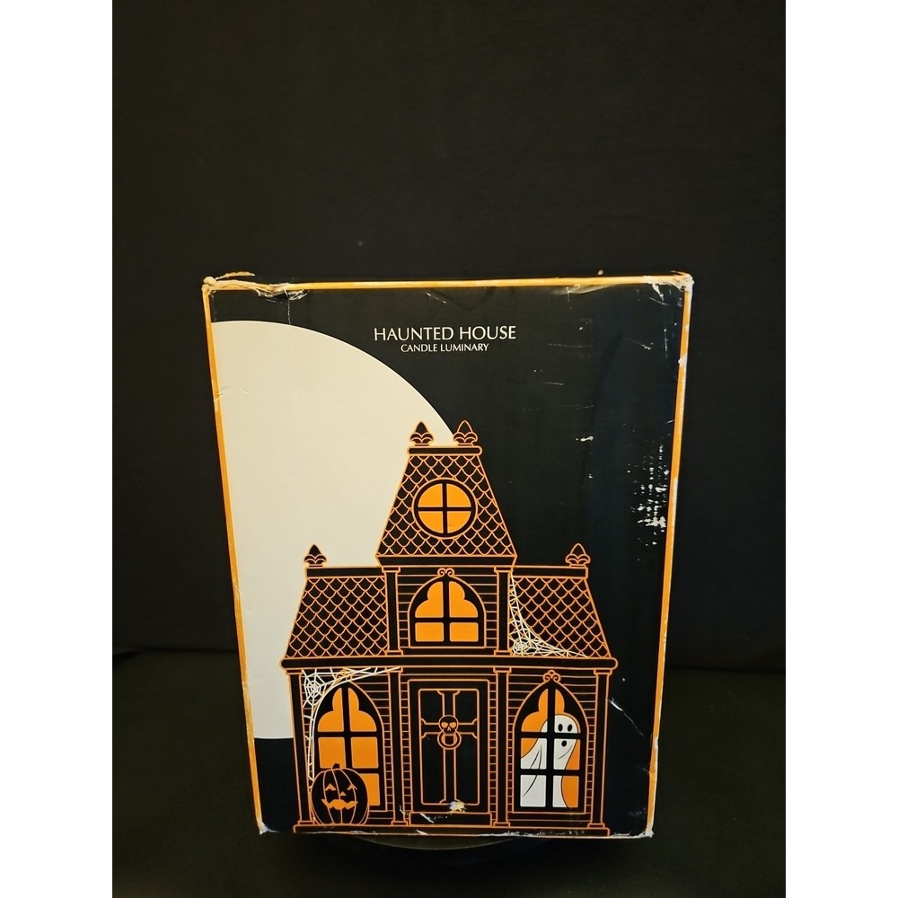 2010 Bath & Body Works Slatkin Co. Halloween Black Haunted House Candle Luminary